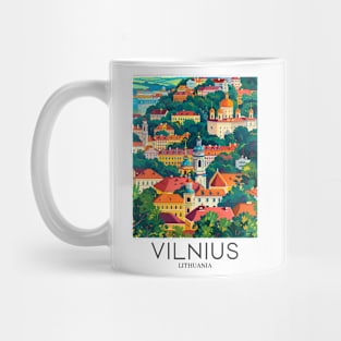 A Pop Art Travel Print of Vilnius - Lithuania Mug